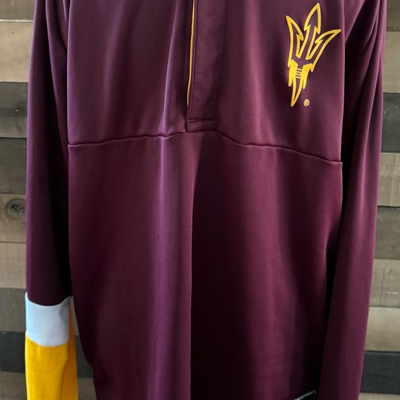 Arizona State Sun Dragons Maroon and Gold Quarter-Zip Pullover - Picture 1 of 6